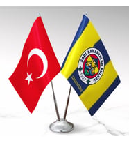 Sarı Kanaryalar taraftarları İkili masa bayrağı, kişiye özel isim baskılı