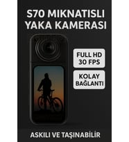 Full HD S70 Mini Yaka Kamerası 30 FPS, Kolay Kullanım, Mıknatıslı Taşınabilir Kamera (Siyah)