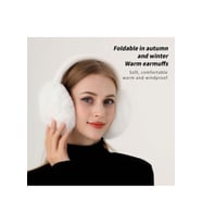 SOĞUKTAN KORUYUCU SOFT PELUŞ KATLANABİLİR KULAK KORUYUCU KULAKLIK (Beyaz)