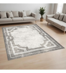 Eliana Home Dijital Baskı Yıkanabilir Kaymaz Taban Salon Halısı Ve Yolluk LN058-FNL331 (Gri)