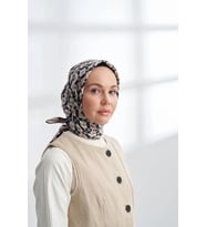NETWORK DESEN TWILL İPEK EŞARP - 4307 (Siyah)