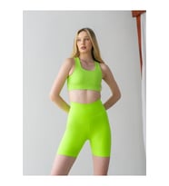 Neon Yeşil Sırtı Çapraz Askılı Spor Büstiyer ( Sporcu Sütyeni )