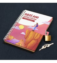 Erkeğe Hediye Seyahat Günlüğü Kilitli Defter