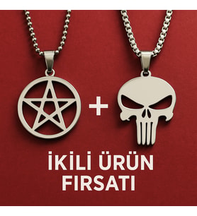 voyageaccessory Asi Ruhlara Özel Fırsat! Pentagram & Punisher Kolye İkili Set