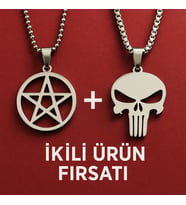 voyageaccessory Asi Ruhlara Özel Fırsat! Pentagram & Punisher Kolye İkili Set