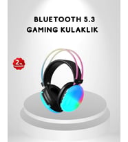 RGB Işıklı Kablosuz Kulaklık Bluetooth 5.3 800mAh Ergonomik IPX4 Dayanıklı