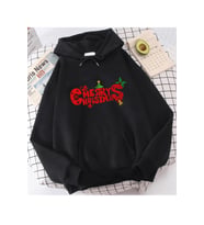 Christmas Yazılı Yeni Yıl  New Year Kapşonlu Sweatshirt (Siyah)
