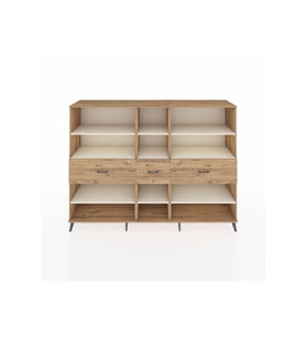 Hyperion Dolap 9 Raflı 3 Çekmeceli  220x44x163 Çam-Aytaşı/Çam