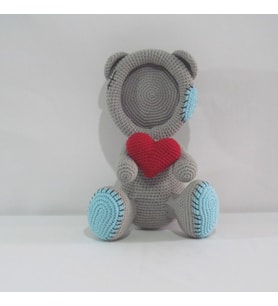Ayıcıklı Fotoğraf Çerçevesi Amigurumi Organik Oyuncak