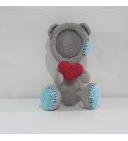 Ayıcıklı Fotoğraf Çerçevesi Amigurumi Organik Oyuncak