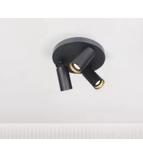 MYLİGHTS MAT SİYAH ÜÇLÜ LED AVİZE HAREKETLİ BAŞLIK GÜN IŞIĞI LED AMPULLÜ PANASONİC MARKA LEDLİ