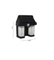 20W Sensörlü Solar Aplik 3200K (Sarı Işık) (Siyah)
