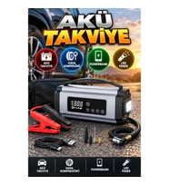 Akü Takviye ve Dijital Hava Kompresörü – Powerbank, LED Fener ve Type-C Şarj