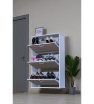 Eliusta Farel 72 cm Genişlik 3 Kapaklı Ayakkabılık 72x114x26 cm  Cordoba Renk Kapı Önü/Antre Ayakkabılık (Sütlü Kahve)