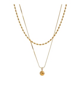 18 Ayar Altın Kaplama Gold Top Detaylı Çift Sıra Kolye – Minimal Premium Model