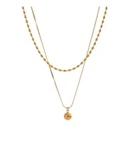 18 Ayar Altın Kaplama Gold Top Detaylı Çift Sıra Kolye – Minimal Premium Model