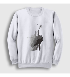 Presmono Unisex Beyaz Ace Servis Spor Tennis Tenis Sweatshirt 329651tt