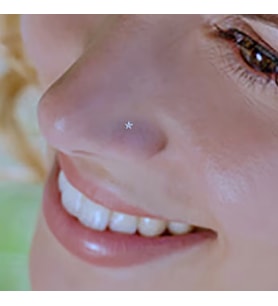 Cerrahi Çelik Silver Renk Çelik Yıldızlı Burun Pİercing  Yıldızlı Hızma