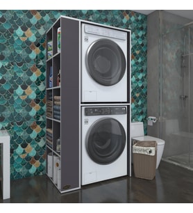 Kenzlife çamaşır-kurutma makinesi dolabı bolodenka sol gri 180*090*60 banyo kapaksız arkalıksız (Karışık)