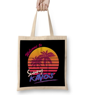 Welcome To Sunny Kavos Bez Çanta Uzun Saplı