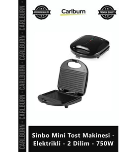 Özel Üretim Kompakt Yapışmaz Plaka Pratik Sinbo Mini Tost Makinesi Elektrikli 2 Dilim 750W