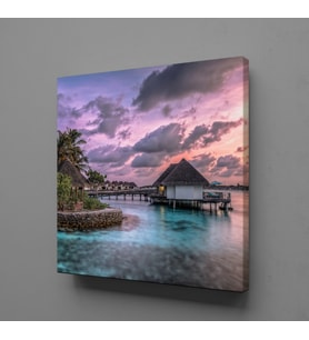 MAVİ DENİZ ÜZERİNE BULUTLAR KANVAS TABLO 140x140cm