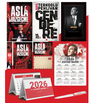 Asla Vazgeçme - Ayraç - Kartpostal - Poster - Cendere -  2026 Ajanda İstikbal - İstikbal Ahşap Duvar Takvimi - Masa Takvimi