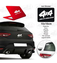 4x4 King Of Road Yazısı Beyaz Sticker - Araç Oto Araba Etiket, Arma, Aksesuar, Modifiye, Tuning