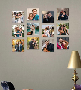 Kişiye Özel 12 Fotoğraflı Kare Mdf Tablo