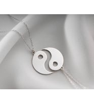 925 Ayar Gümüş  Çift Yin Yang Kolye