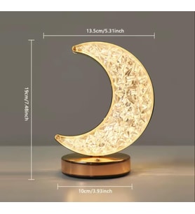 Dekoratif Gold Desenli Dokunmatik USB Şarjlı Yarım Ay Gece Lambası