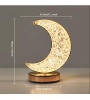 Dekoratif Gold Desenli Dokunmatik USB Şarjlı Yarım Ay Gece Lambası