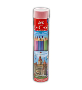 Faber Castell 12 Renk Kuru Boya Metal Tüp Kutuda