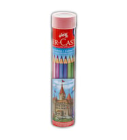 Faber Castell 12 Renk Kuru Boya Metal Tüp Kutuda