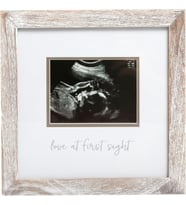 Love at First Sight Rustic Sonogram Photo Frame, Baby Keepsake Picture Frame, Gender-Neutral Nursery Deco