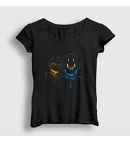 Presmono Kadın Siyah Hello Daft Punk T-Shirt 59631tt