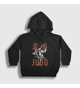Presmono Unisex Çocuk Siyah Uchi Mata Ufc Mma Judo Kapüşonlu Sweatshirt 504887tt