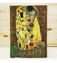 Gustav Klimt - Kumaş Kapaklı Defter Bej Renk 14x20cm