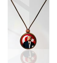Mustafa Kemal Atatürk Ahşap Kolye N11.31072