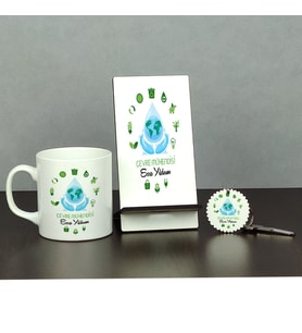 Çevre Mühendisi Üçlü Set (Kupa + Telefon Standı + Anahtarlık)