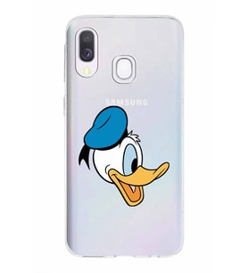 Samsung Galaxy A40  Kapak Donald Duck Tasarımlı Şeffaf Silikon Kılıf