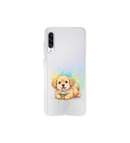 Samsung Galaxy A30S ile Uyumlu Splash Köpek Tasarımlı Şeffaf Silikon Kılıf
