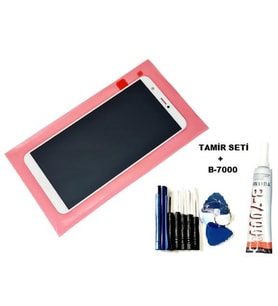 Tkgz P Smart 2018 Uyumlu Lcd Ekran Dokunmatik + B-7000 + Tamir Seti BEYAZ