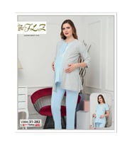 FLZ 31-282 Hamile Lohusa 3L üPijama Sabahlık Takım (Mavi)