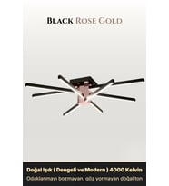Nova 8 Rose Gold 3000K LED Tavan Avize – Kumandalı Dim Edilebilir – Aşağı Işık (RoseGold)