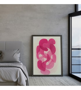 Ezgoola / Magenta Soyut Tablo / Enerjik Modern Duvar Sanatı / Soyut Poster Tasarımı / Poster / Hediye (Gold)