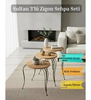Sultan 3'lü Tel Zigon Sehpa Seti
