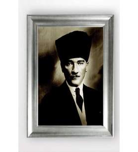Gümüş Çerçeveli Atatürk Tablo cv1225