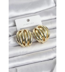 Pirinç Gold Renk Vintage Kadın Küpe