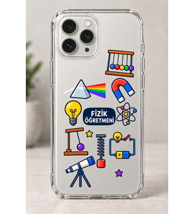 2D Fizik Öğretmeni Desenli iPhone 11 Pro Şeffaf Telefon Kılıfı
